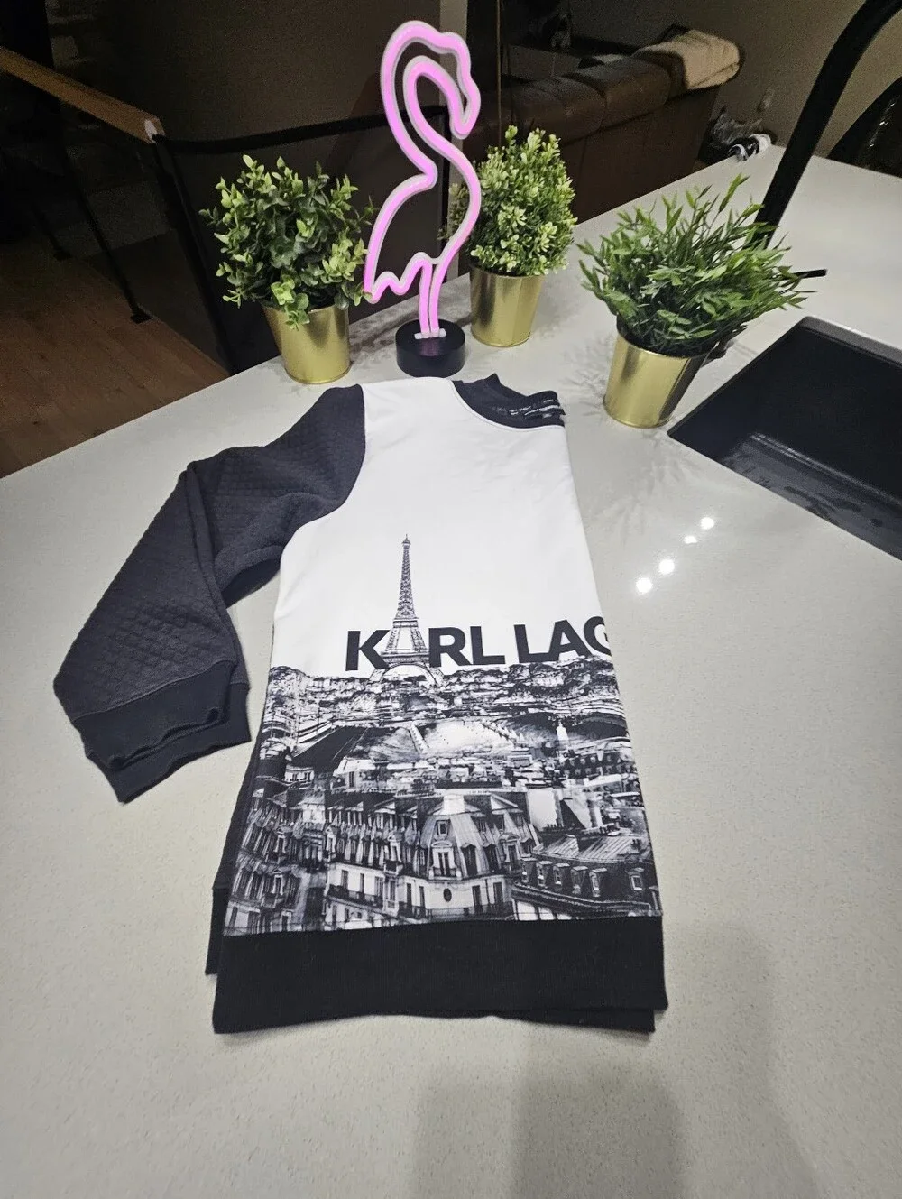 KARL LAGERFELD Sweat Élégant Avec Graphique De Paris Skyline - Picture 7 of 7